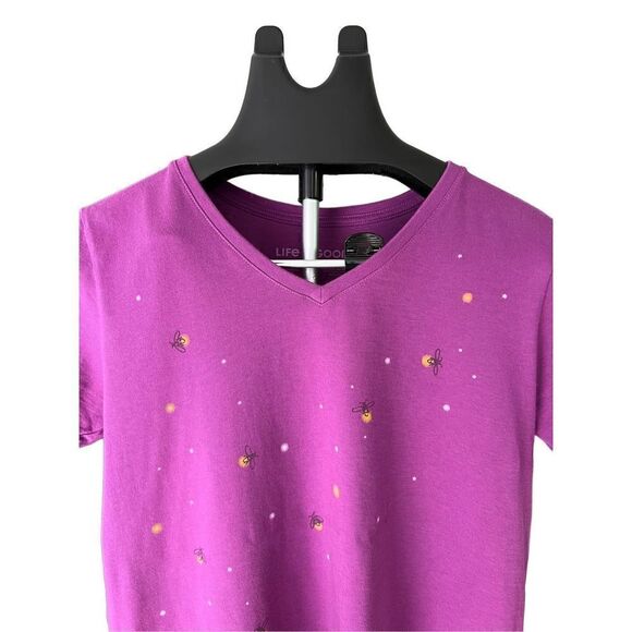 Life Is Good Women’s T-shirt Pink Lightning Bugs - Picture 2 of 11